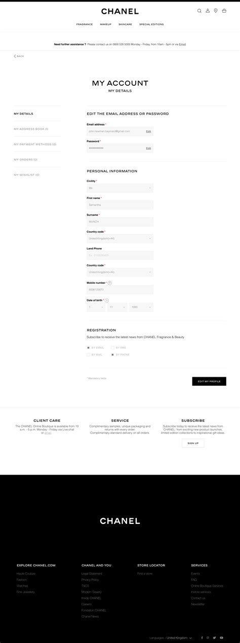 chanel mijn account